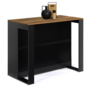 Voir la diapositive 4 : ID MARKET Table de bar îlot JUNO bois noir et plateau foncé HAWKINS