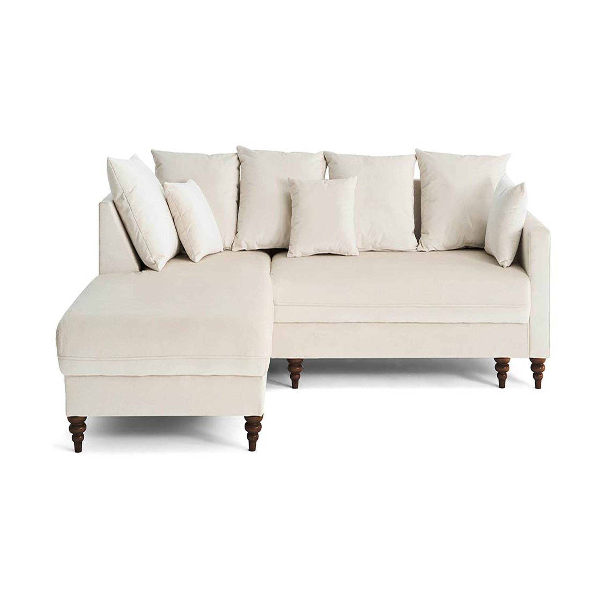 Voir la diapositive 2 : BEST MOBILIER Flamingo - canapé d'angle gauche 4 places convertible en velours