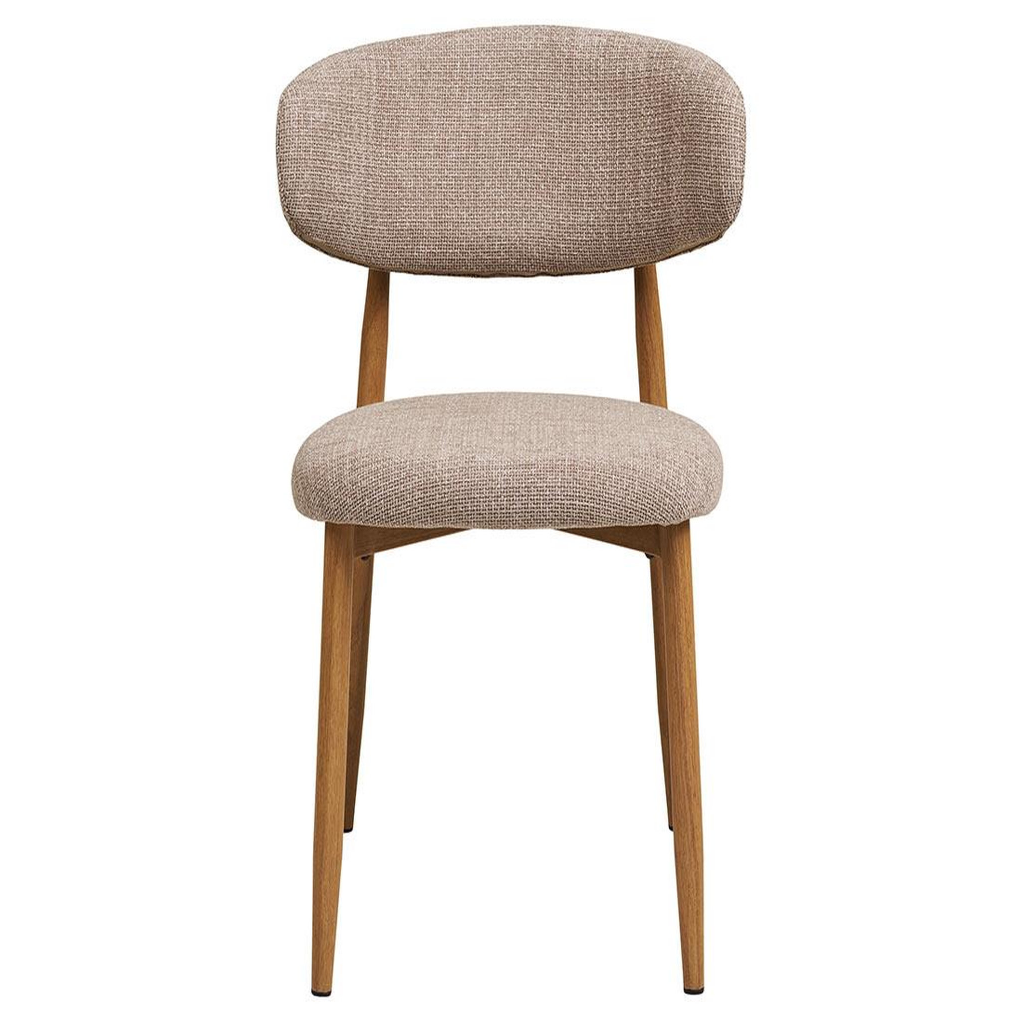 Voir la diapositive 4 : BEST MOBILIER Eddie - lot de 2 chaises en tissu texturé - pieds en acier effet bois
