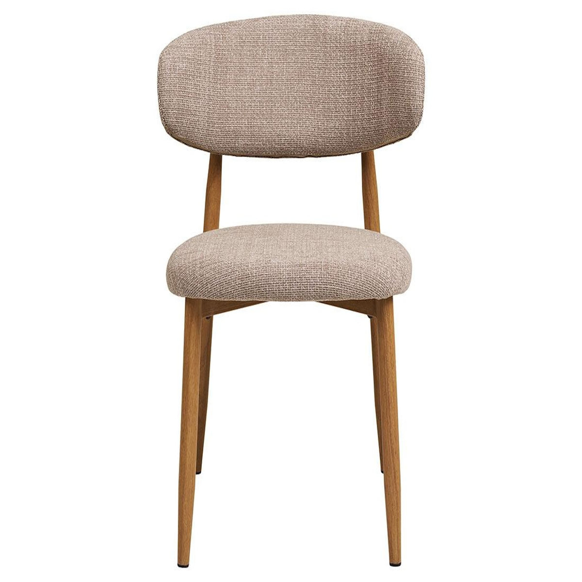 LISA DESIGN Eddie - lot de 2 chaises en tissu texturé - pieds en acier effet bois