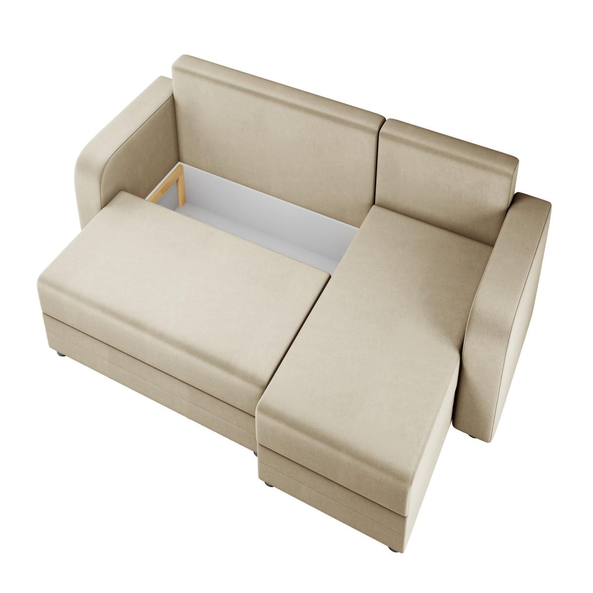BEST MOBILIER Harvey - canapé d'angle réversible 4 places convertible avec coffre en velours