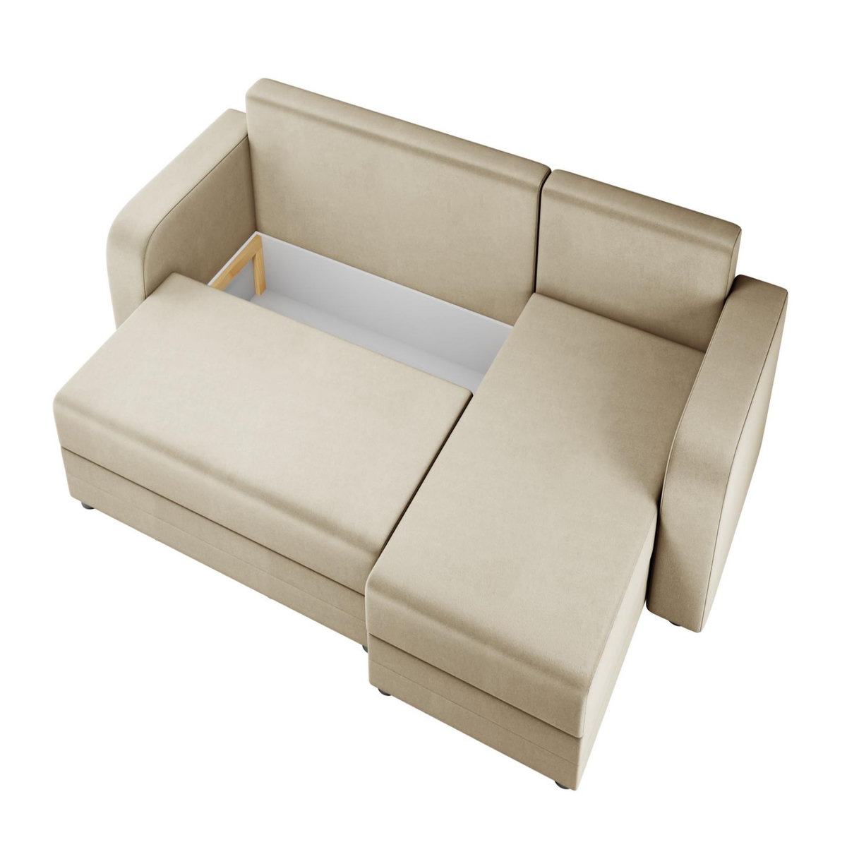 BEST MOBILIER Harvey - canapé d'angle réversible 4 places convertible avec coffre en velours