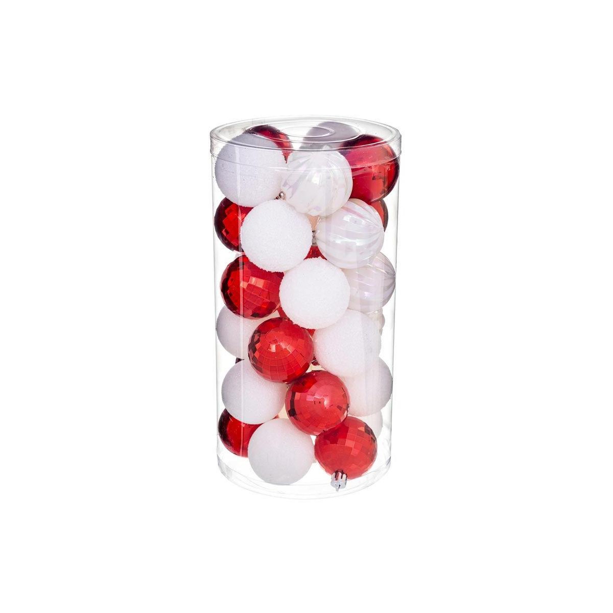 FEERIC LIGHT & CHRISTMAS Lot de 30 boules de noël  colorama  6cm rouge & blanc