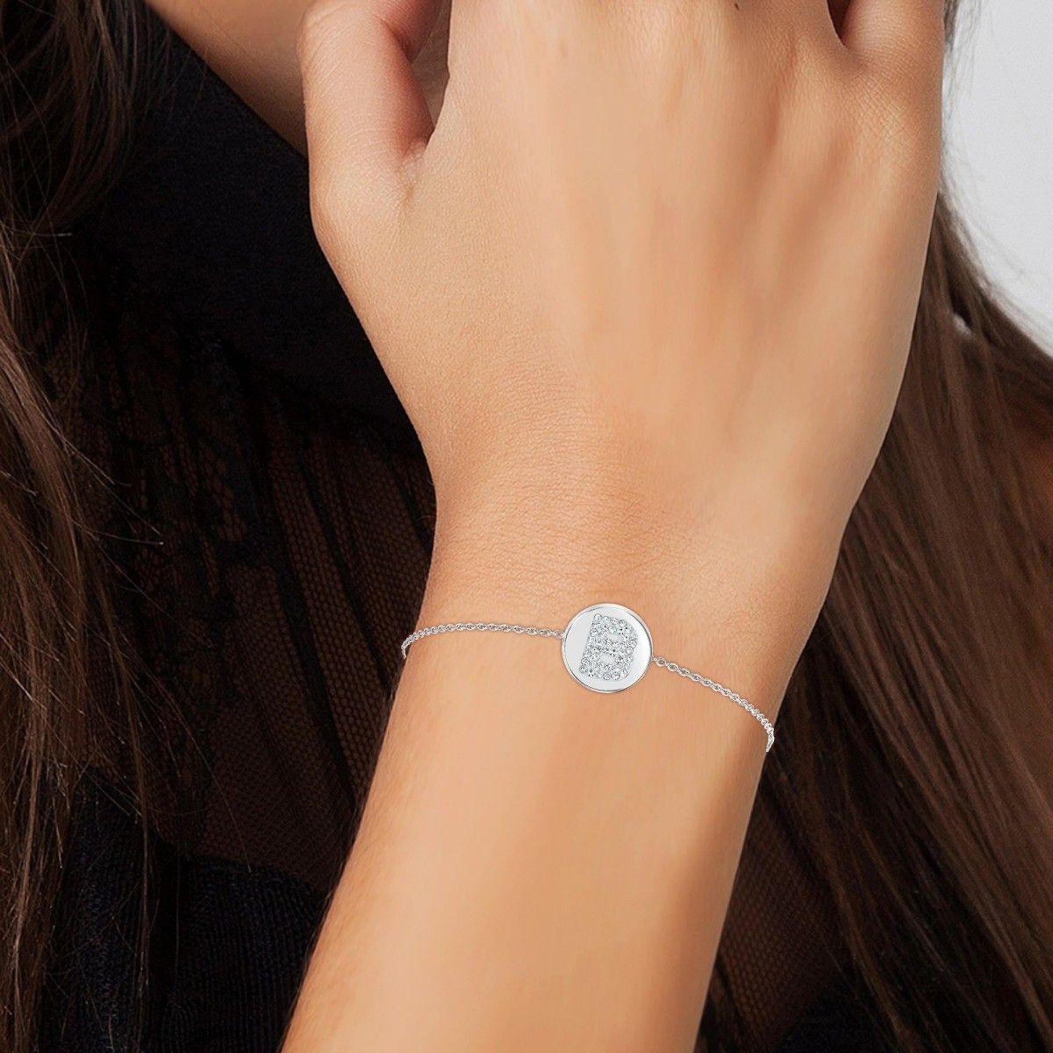 Voir la diapositive 2 : SC CRYSTAL Bracelet alphabet lettre B par SC Crystal