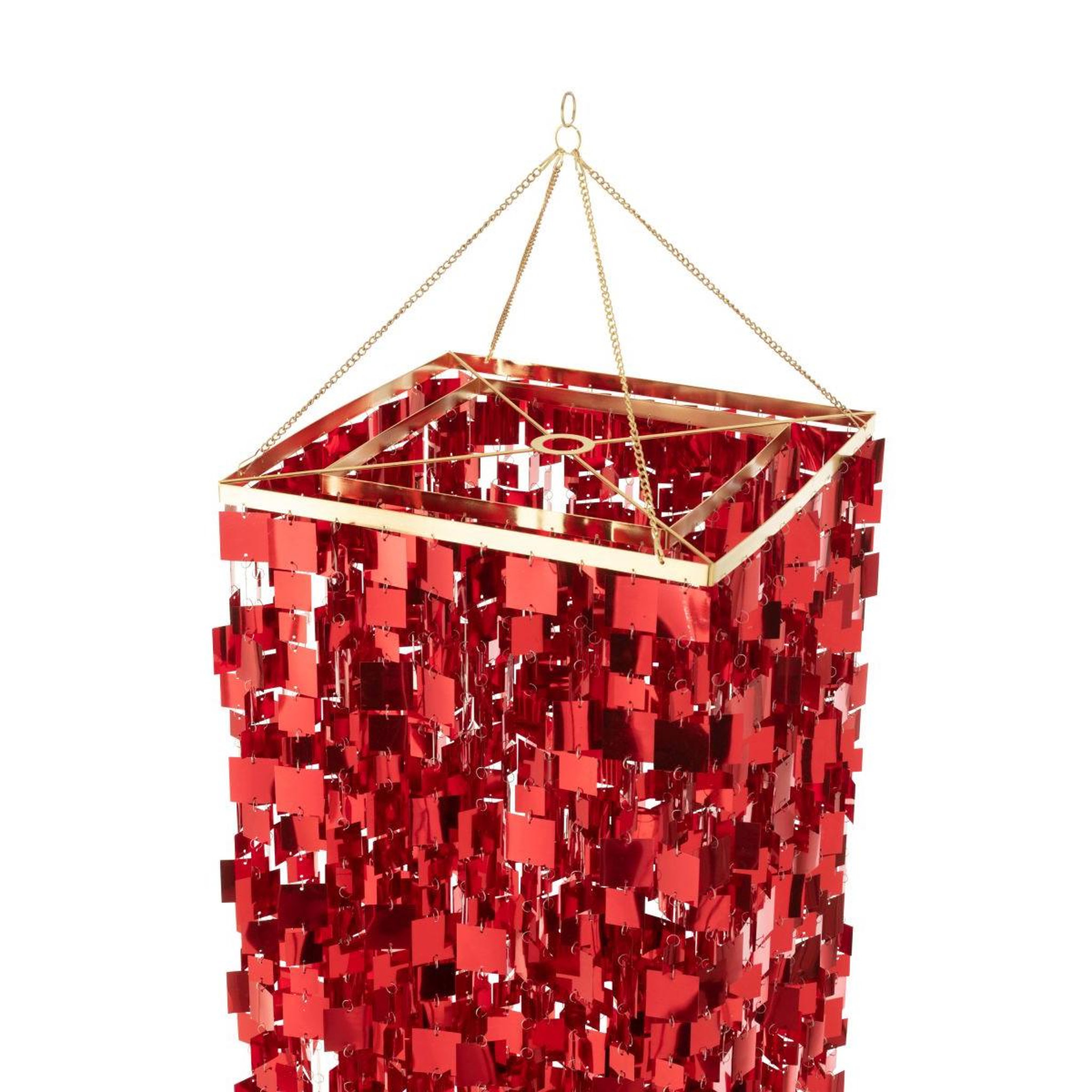 Voir la diapositive 2 : J-LINE Abat-jour suspension design  disco  180cm rouge