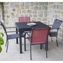Ozalide Table de jardin extensible Honfleur 4/6P aluminium  90<180x90x75cm  Ozalide