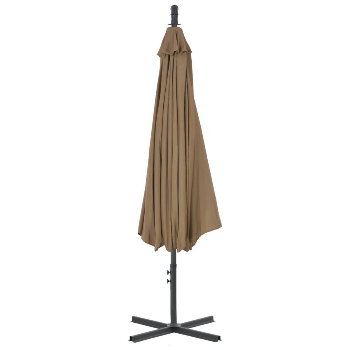 VIDAXL Parasol de jardin en porte-a-feux avec poteau en acier taupe