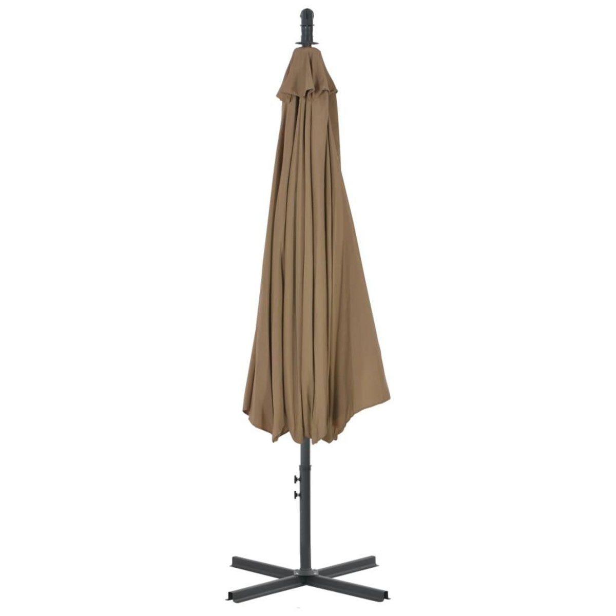 VIDAXL Parasol de jardin en porte-a-feux avec poteau en acier taupe