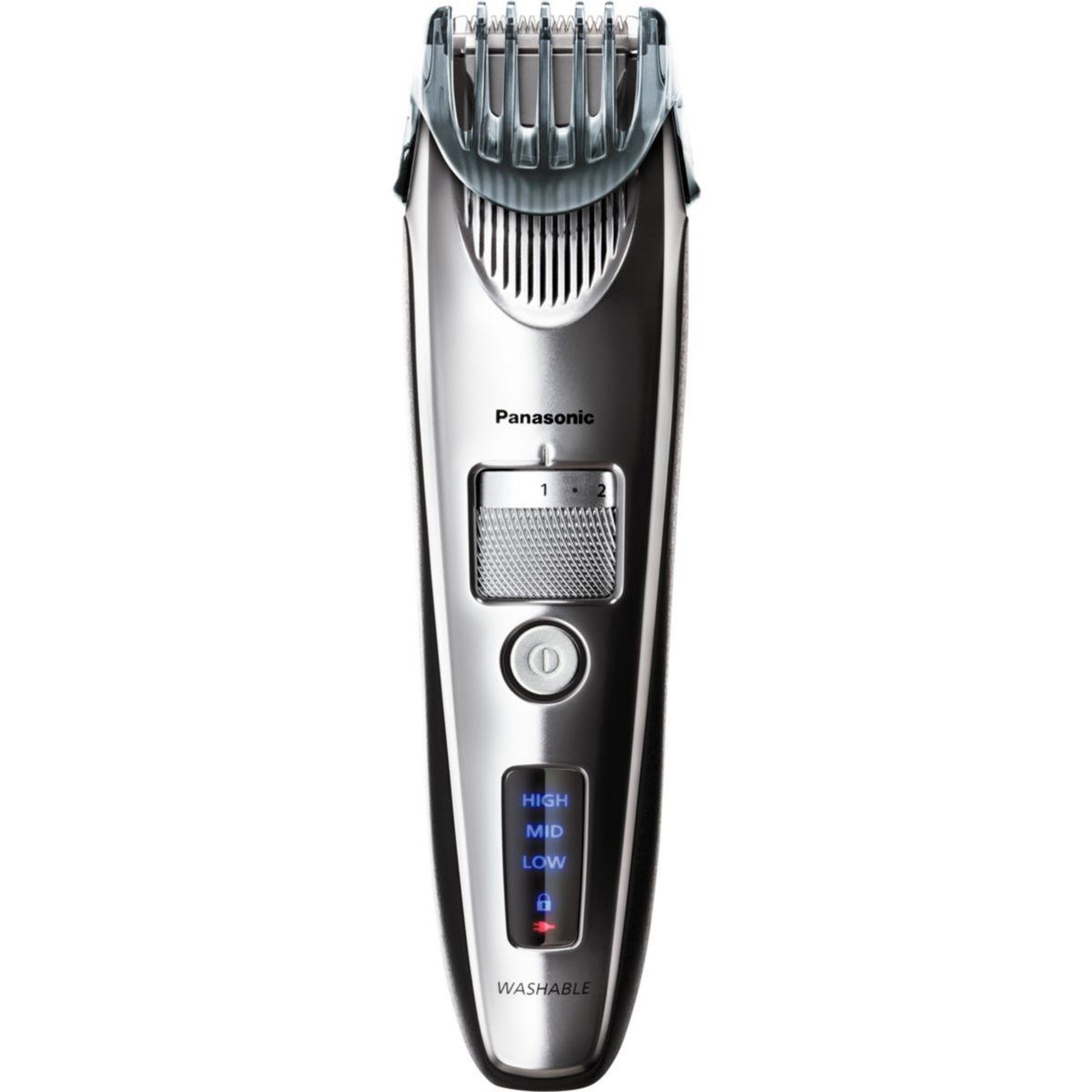 Voir la diapositive 2 : PANASONIC Tondeuse barbe ER-SB60-S803, molette réglable, 19 hauteurs de coupe, précision 0,5 mm, autonomie 60 mn