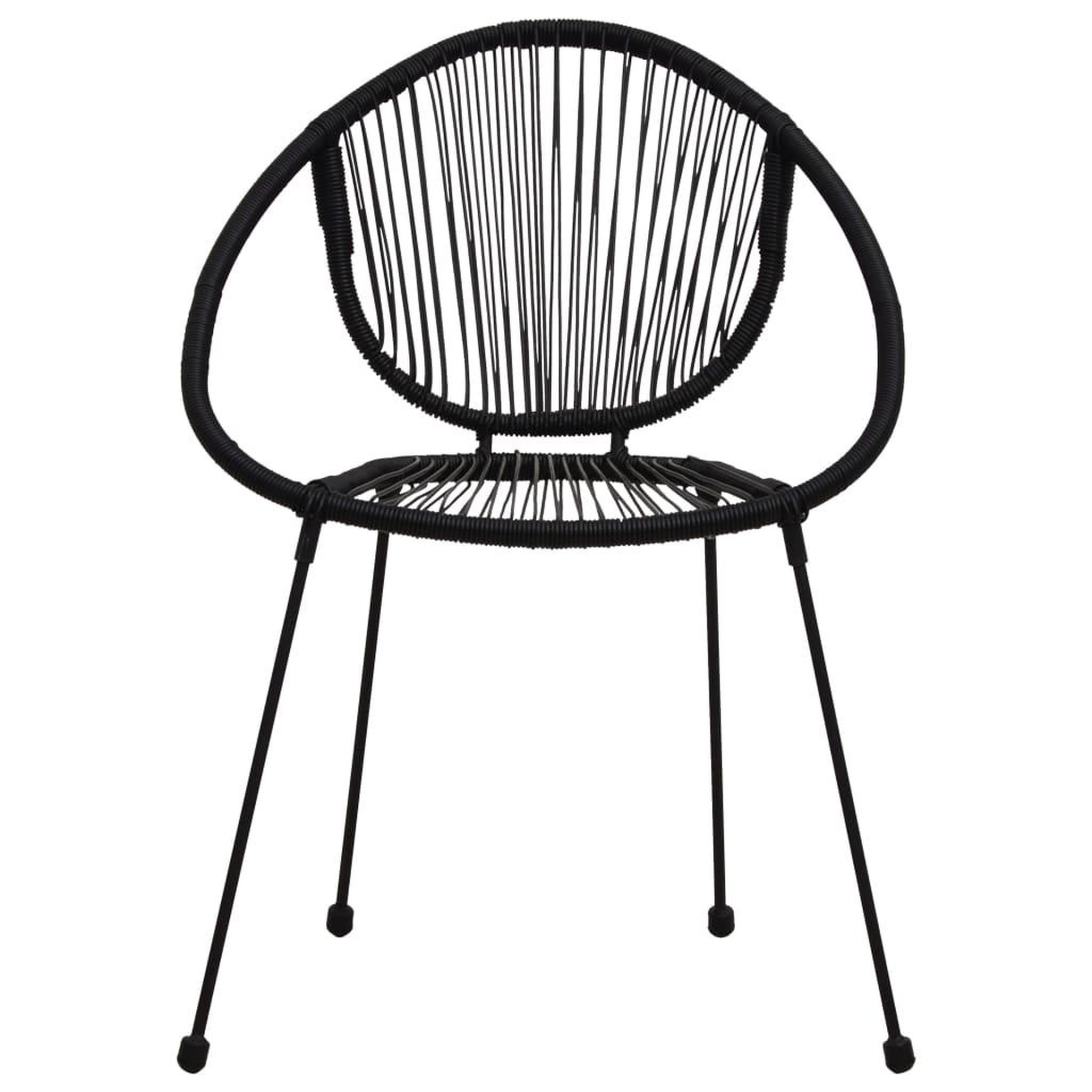 Voir la diapositive 3 : VIDAXL Chaises de jardin lot de 2 PVC Rotin Noir