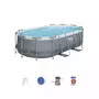 BESTWAY Kit piscine complet BESTWAY – Spinelle grise – piscine ovale tubulaire pompe de filtration et kit de réparation inclus