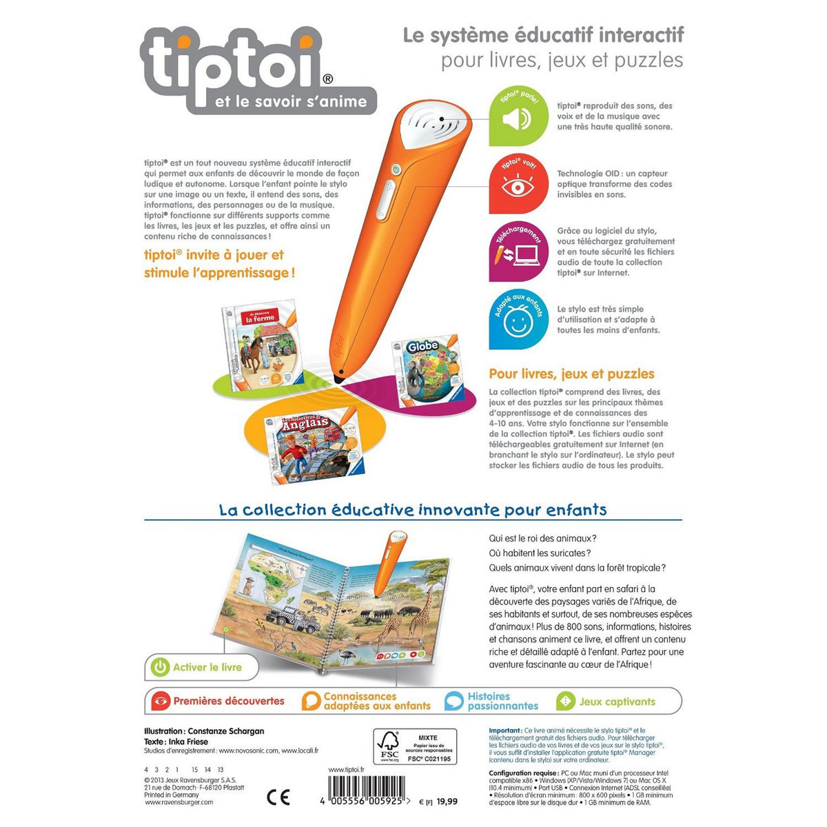 RAVENSBURGER Livre électronique Tiptoi : Je découvre les animaux d'Afrique