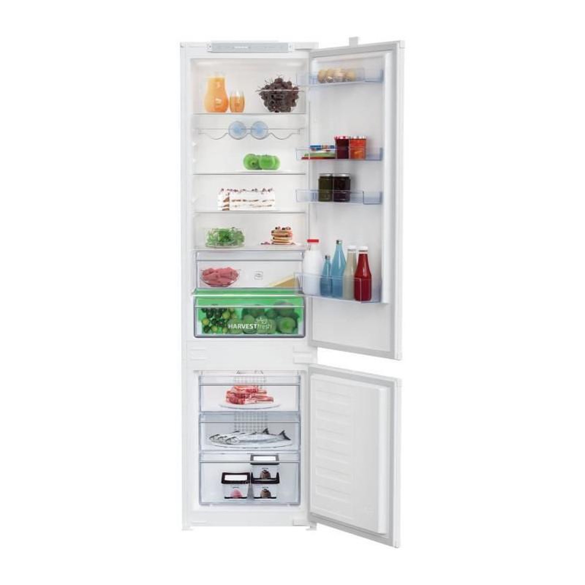 Voir la diapositive 4 : Beko Réfrigérateur combiné intégrable à glissière 289l - bcha306e4sn