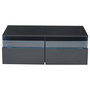 Voir la diapositive 5 : MERAX Table basse rectangulaire noir avec 2 tiroirs - 50x94 cm led panneau de particules