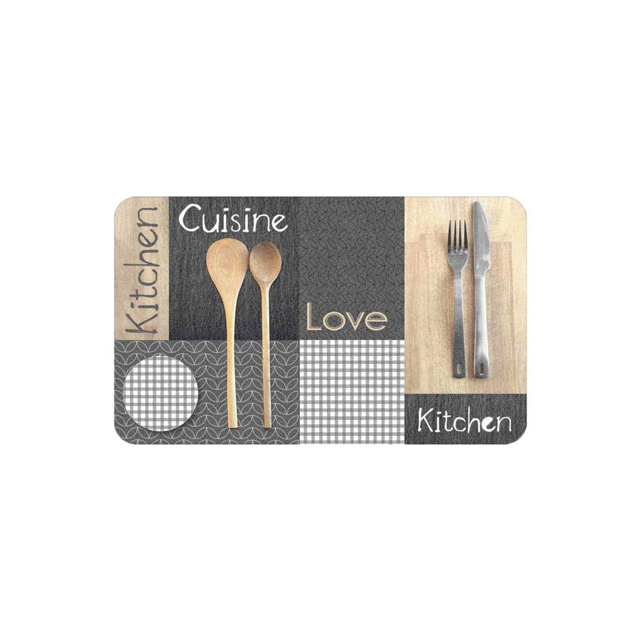 Douceur d'Intérieur Tapis de cuisine mousse  cantine  45x75cm gris