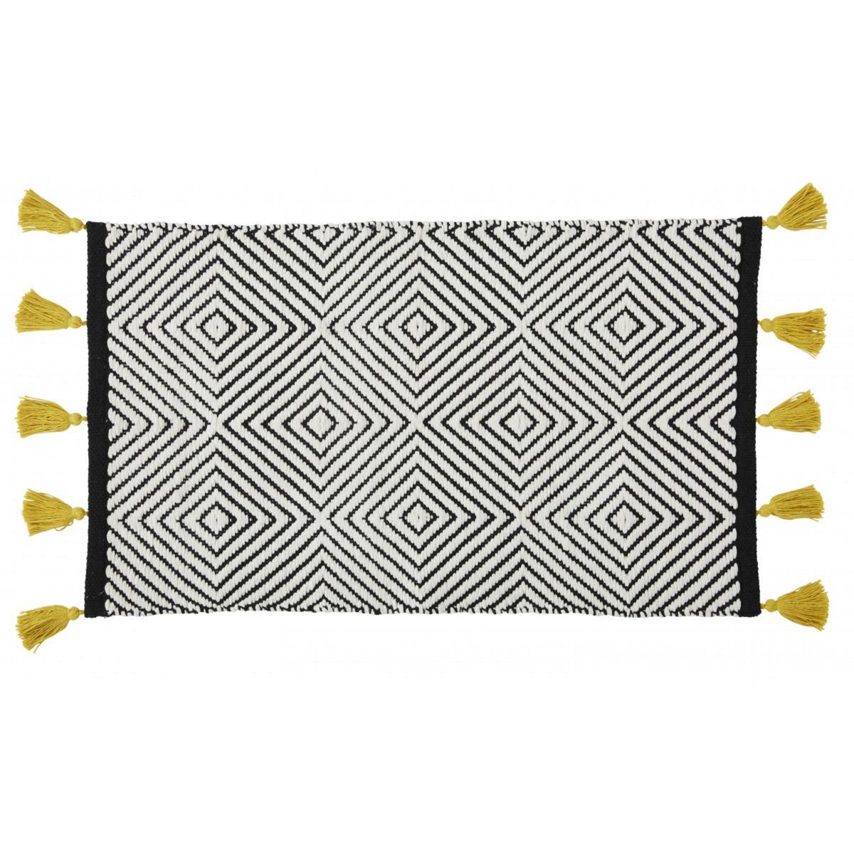 GUY LEVASSEUR Tapis déco ethnique en coton tissé 50x80cm