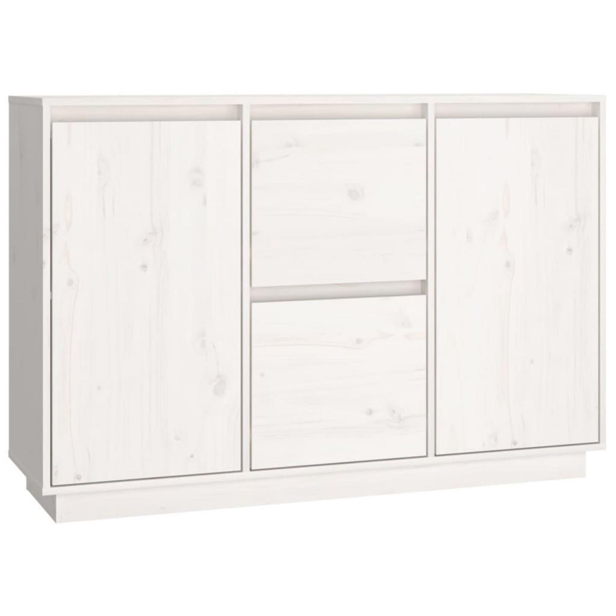 VIDAXL Buffet Blanc 111x34x75 cm Bois massif de pin