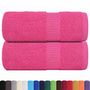 Voir la diapositive 2 : VIDAXL Serviettes d invité 2 pcs rose 30x50 cm 360 g m² 100% coton
