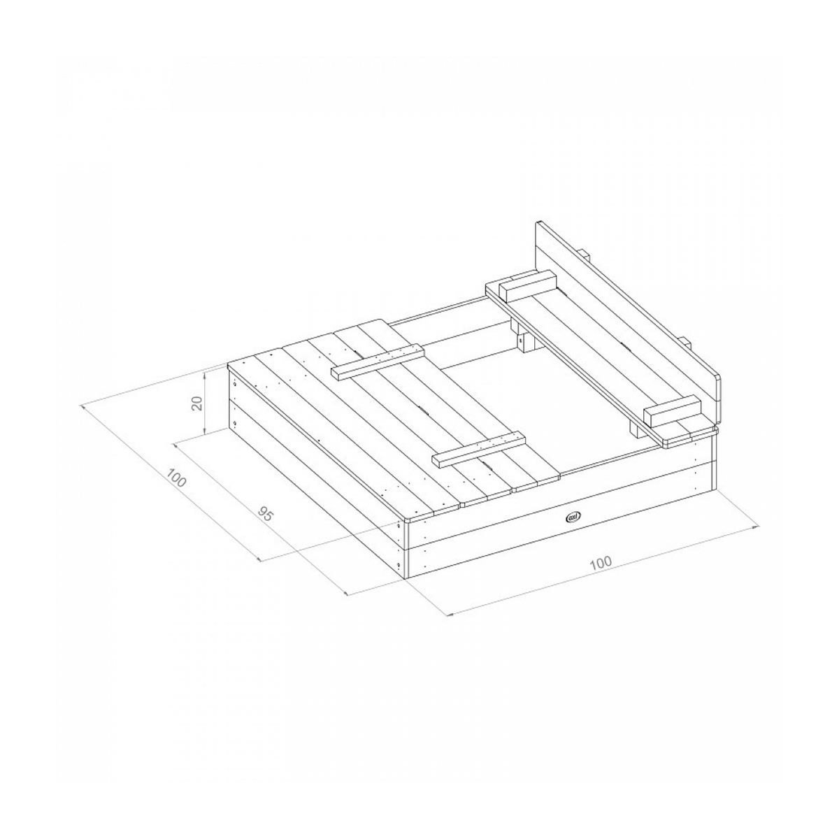 Axi House AXI ELLA Bac a sable avec bancs Arc en ciel 100x95x20cm