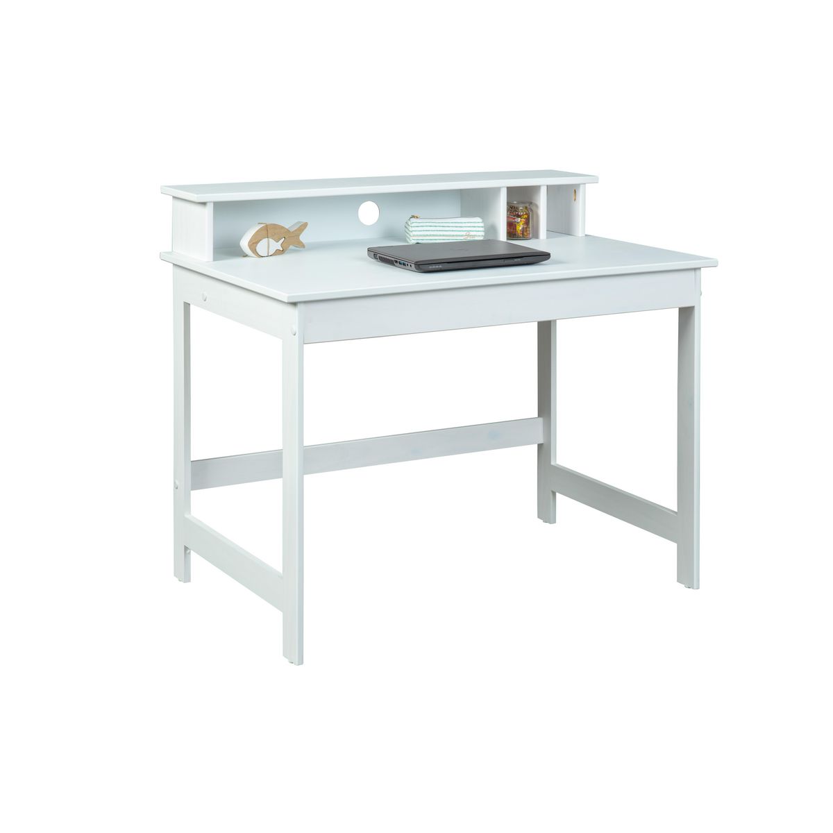 Bureau enfant en Pin massif vernis blanc MATHILDA