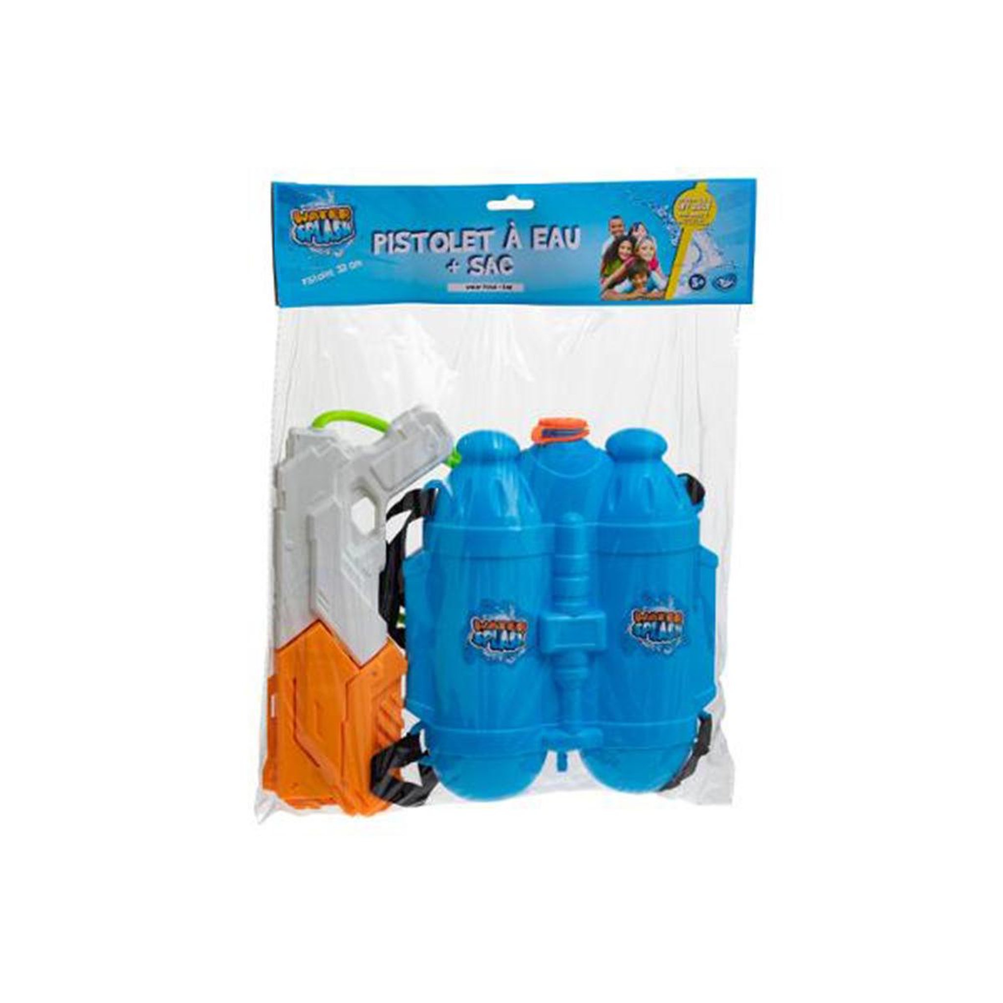 Voir la diapositive 2 : Be Toys Jouet pistolet à eau & sac  pao  31cm multicolore