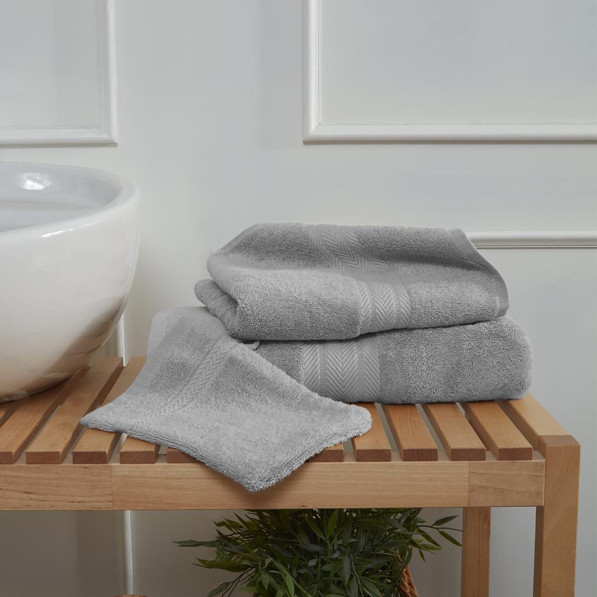 Sensei Maison Ensemble de bain 3 pièces (1 drap de bain + 1 serviette de toilette + 1 gant) LUXURY