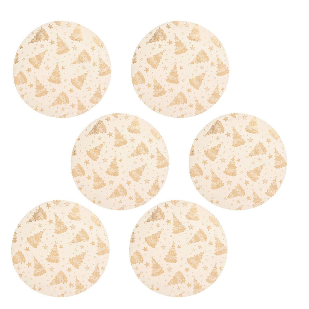 FEERIC LIGHT & CHRISTMAS Lot de 6 sets de table en velours SAPIN