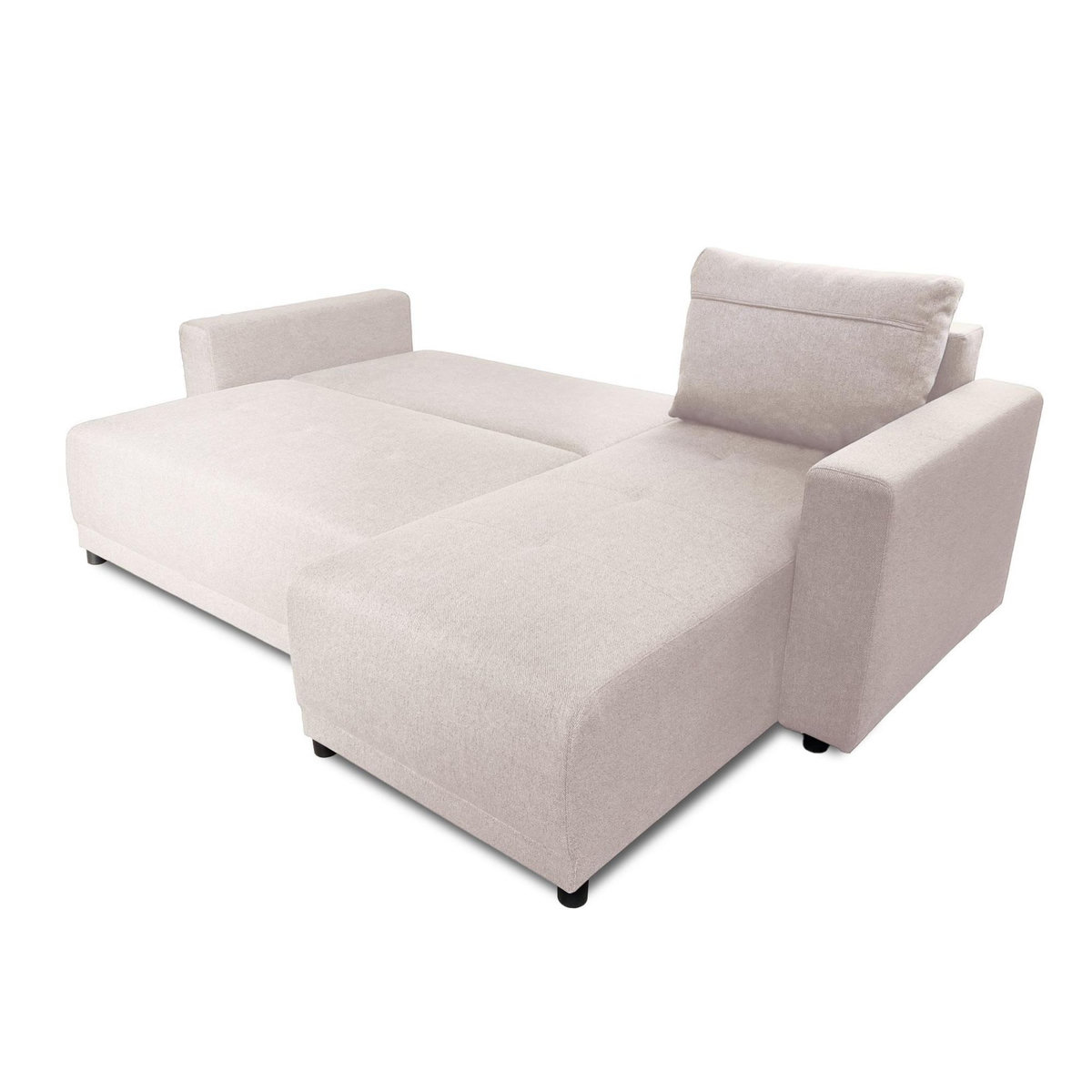 BEST MOBILIER Pilea - canapé d'angle réversible 4 places - convertible avec coffre - en tissu