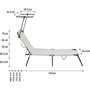 Voir la diapositive 4 : Habitat et Jardin Lot de 2 bain de soleil pliable  Lazy  - Avec pare soleil - Beige