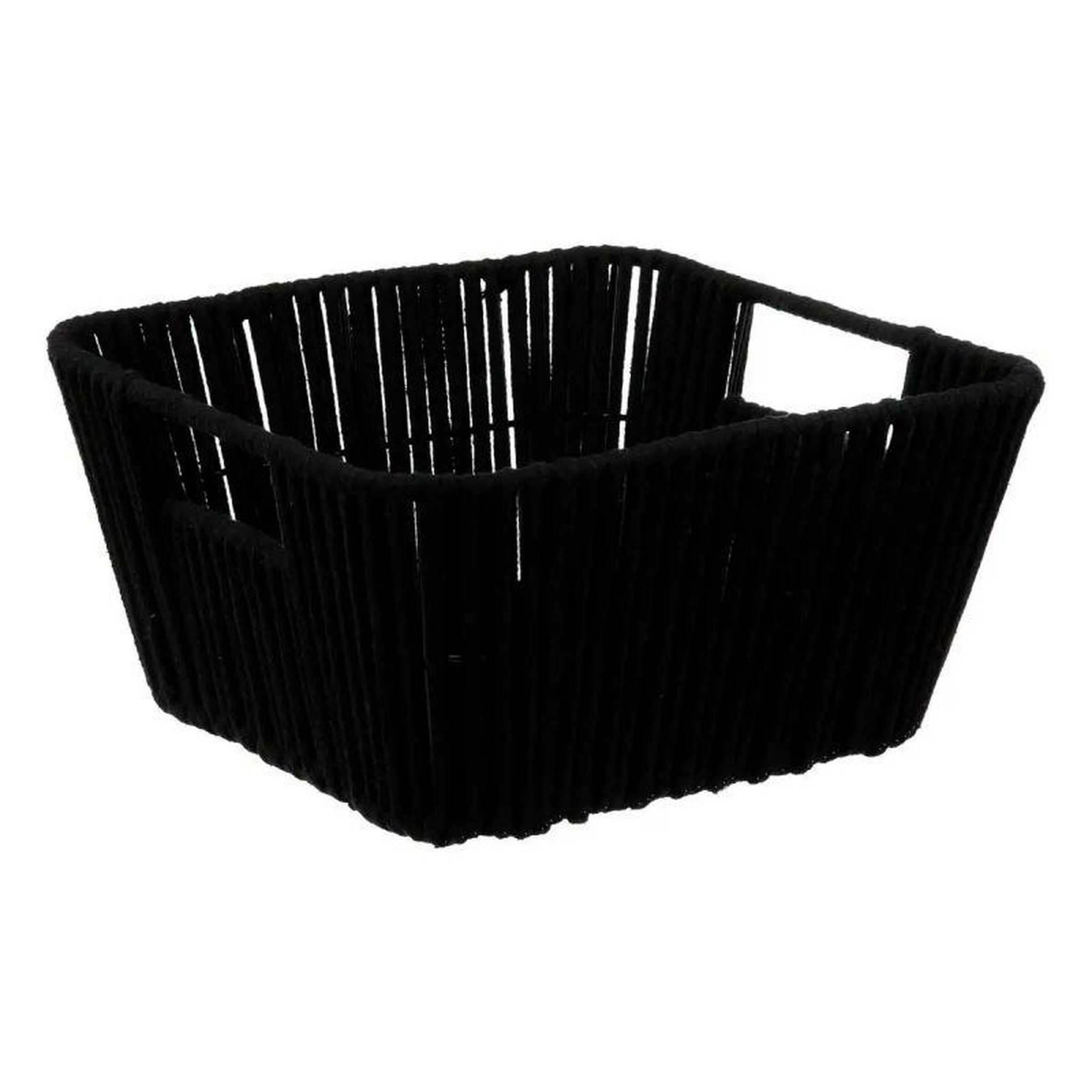 Voir la diapositive 1 :  Panier de Rangement Déco  Manille  31x31cm Noir