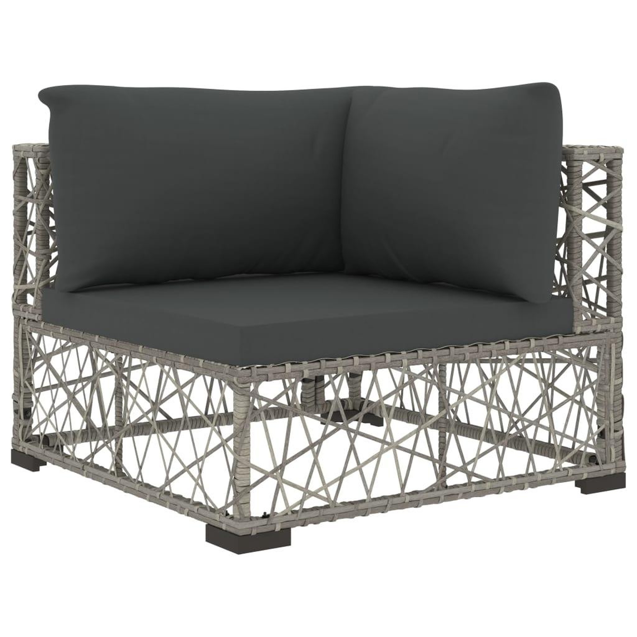 Voir la diapositive 4 : VIDAXL Salon de jardin 6 pcs avec coussins resine tressee gris