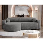 BEST MOBILIER Brunello - canapé d'angle réversible 4 places convertible avec coffre en tissu. Coloris disponibles : Beige, Gris, Marron