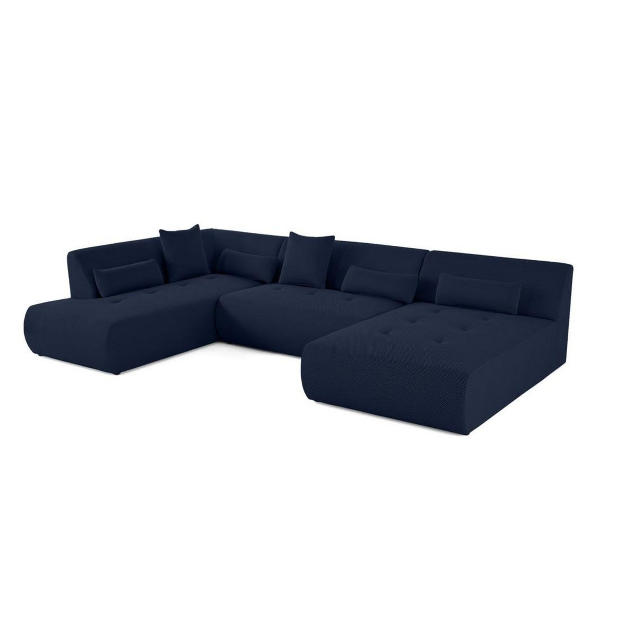 LISA DESIGN Onyx - canapé panoramique d'angle gauche - 7 places - en tissu mailles 3d