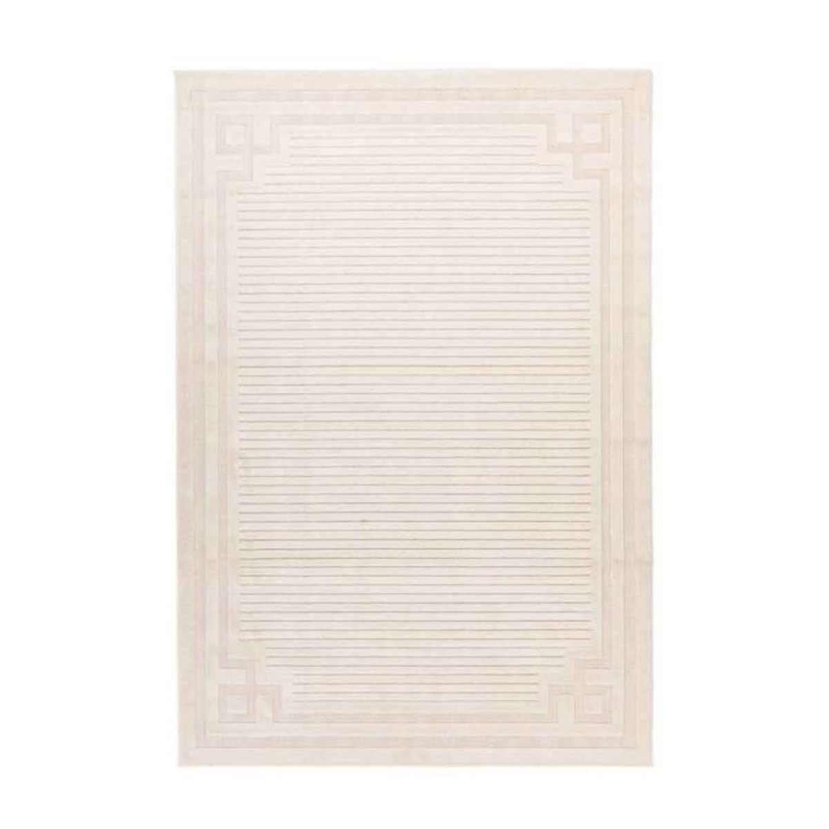 Paris Prix Tapis Tissé à Poils Courts Vintage  Madita  Blanc