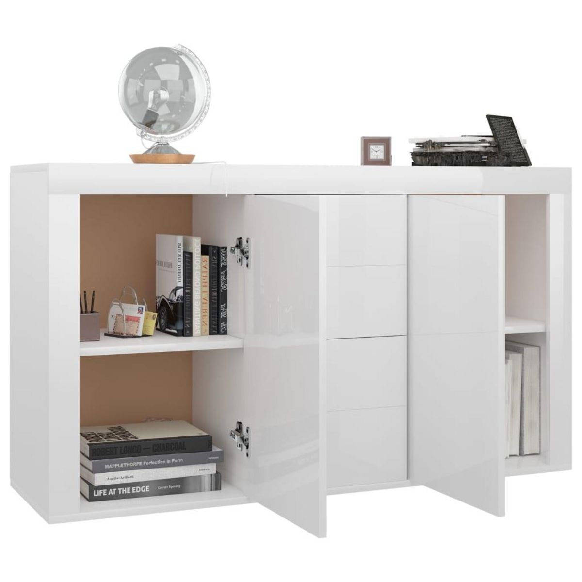 VIDAXL Buffet Blanc brillant 120x36x69 cm Bois d'ingenierie