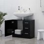 Voir la diapositive 3 : VIDAXL Armoire d'evier Noir 63x30x54 cm Bois d'ingenierie