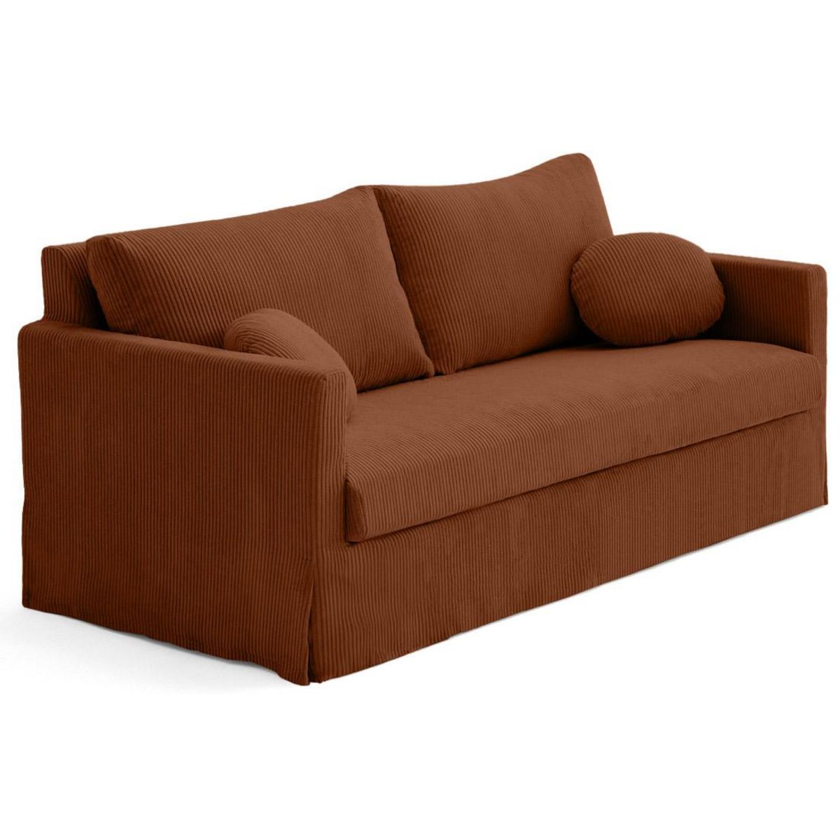 LISA DESIGN Serena - canapé droit déhoussable 3 places en velours côtelé