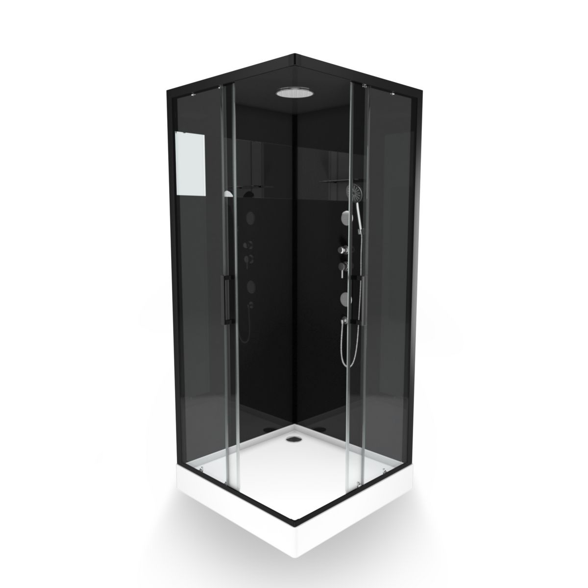 Aurlane Cabine de douche Mirror Square Hydromassante angle - 90x90