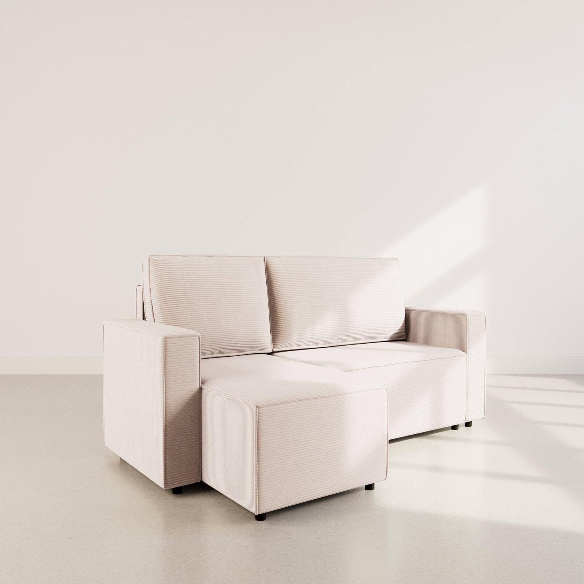 Voir la diapositive 3 : BEST MOBILIER Hector - canapé d'angle réversible 4 places convertible avec coffre en velours côtelé