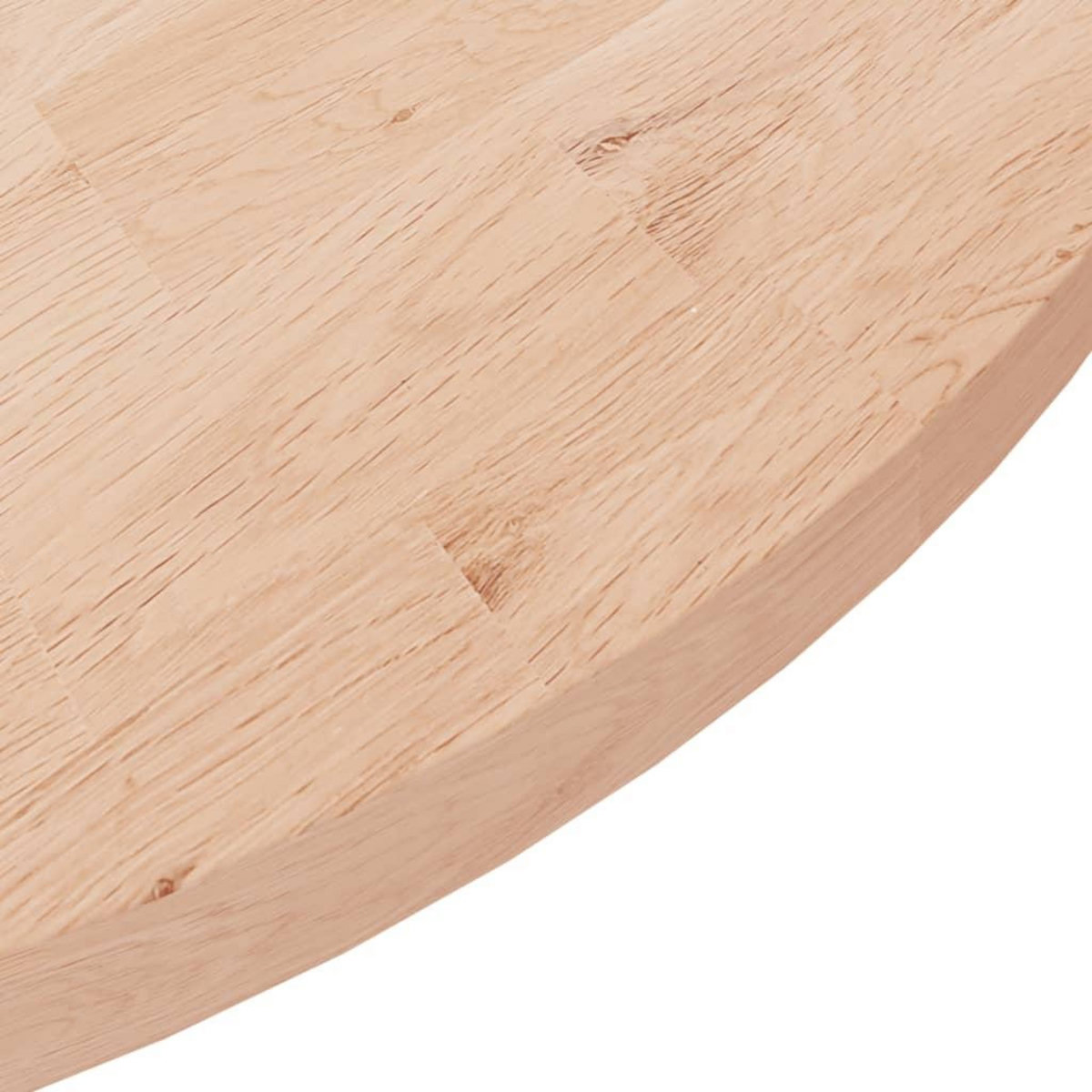 VIDAXL Dessus de table rond Ø90x2,5 cm Bois de chene massif non traite