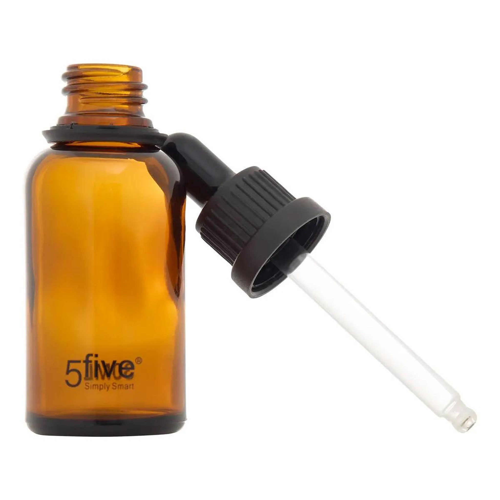 Voir la diapositive 2 : FIVE Flacon avec pipette en verre  teinté  30ml marron