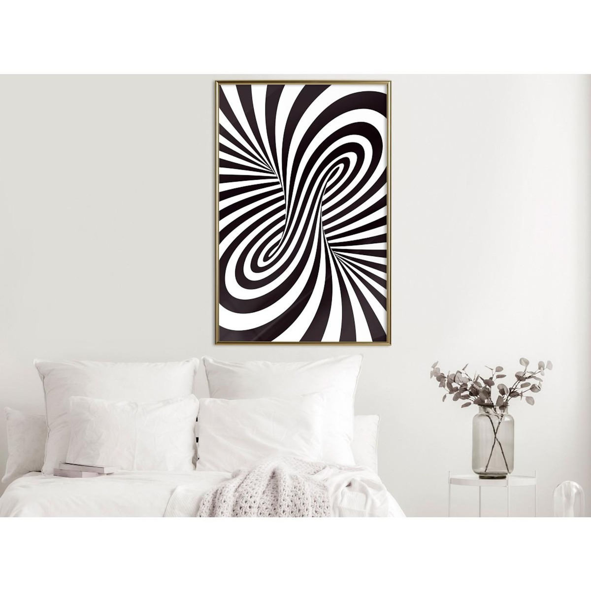 Paris Prix Affiche Murale Encadrée  Black and White Swirl