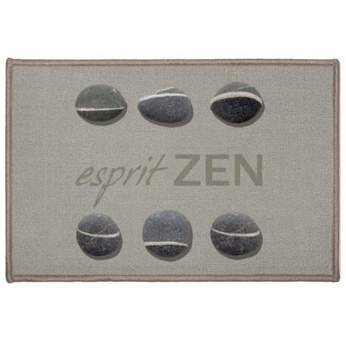 Paris Prix Tapis Déco Imprimé  Esprit Zen  40x60cm Gris