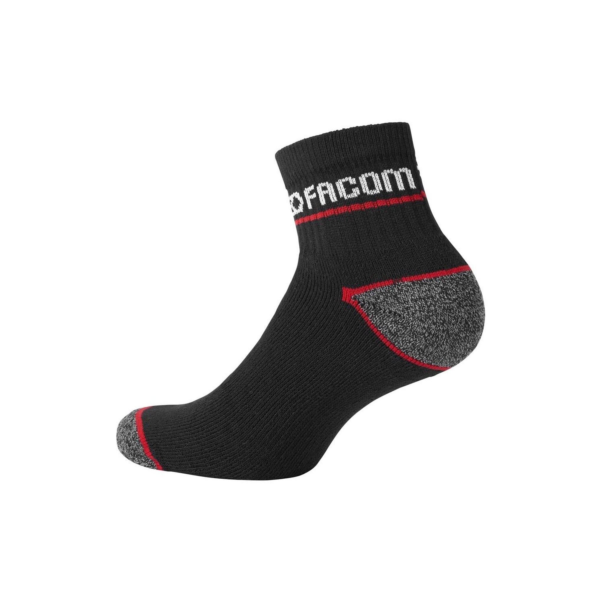 Voir la diapositive 5 : FACOM Lot de 6 paires de chaussettes quarter de travail homme red