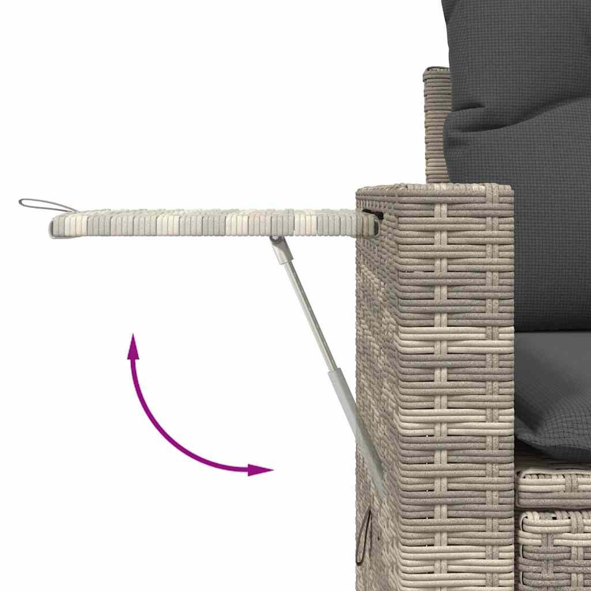 Voir la diapositive 4 : VIDAXL Salon de jardin 9 pcs avec coussins gris clair resine tressee