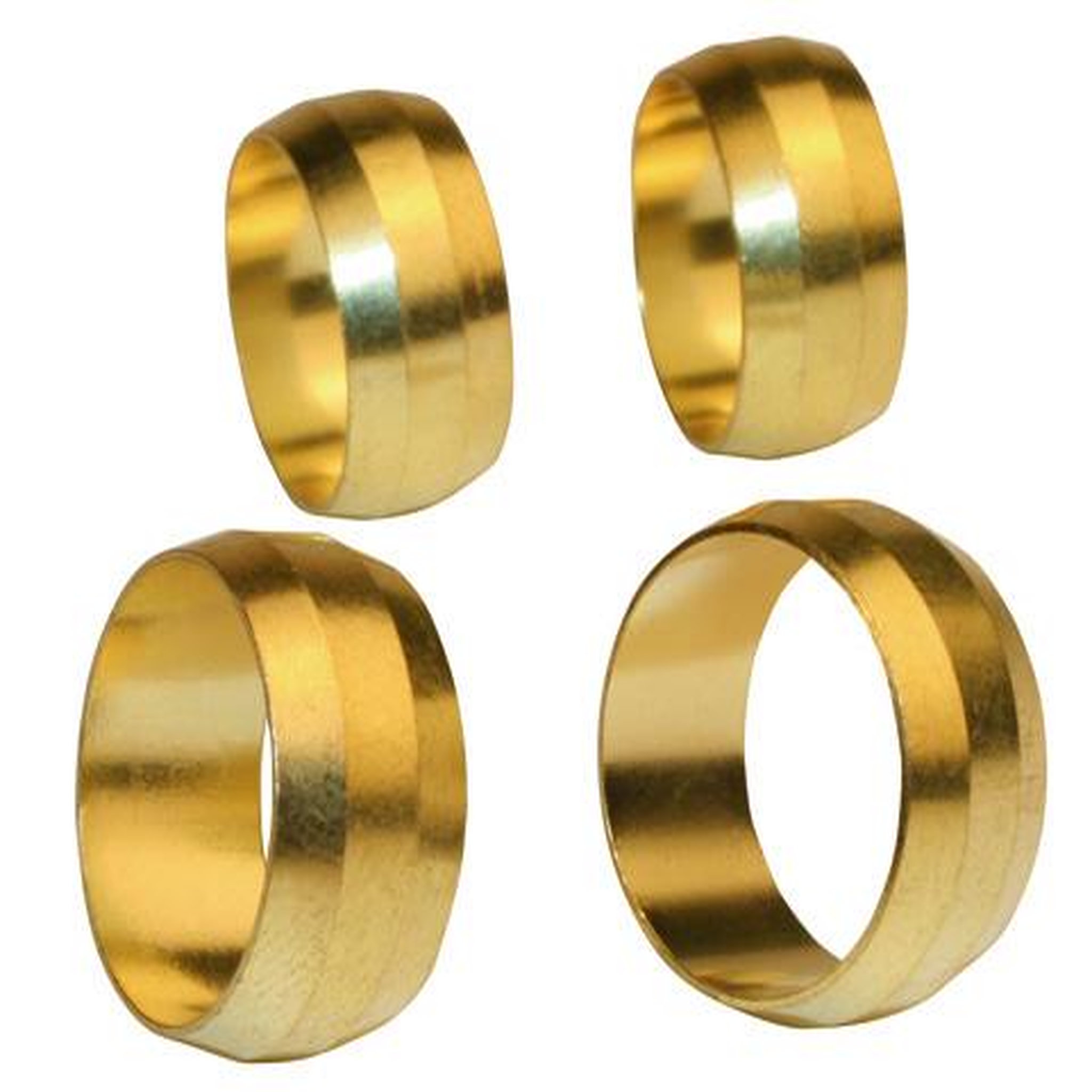 CENTRALE BRICO Lot de 4 bagues serrage biconique laiton D.10 pour tube en cuivre