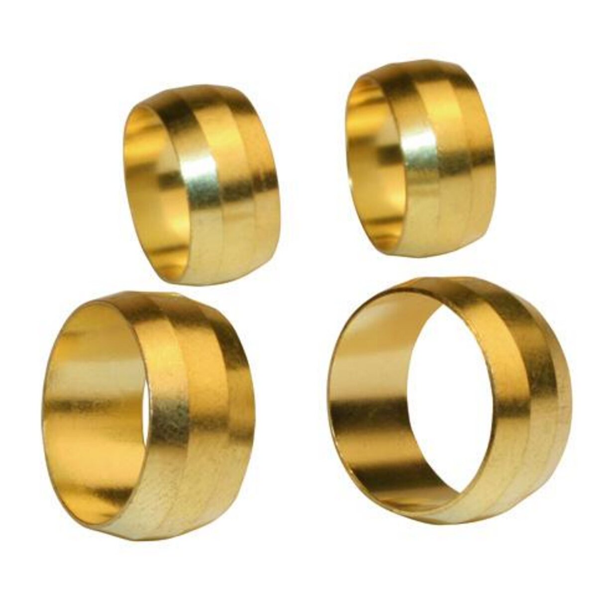 CENTRALE BRICO Lot de 4 bagues serrage biconique laiton D.10 pour tube en cuivre