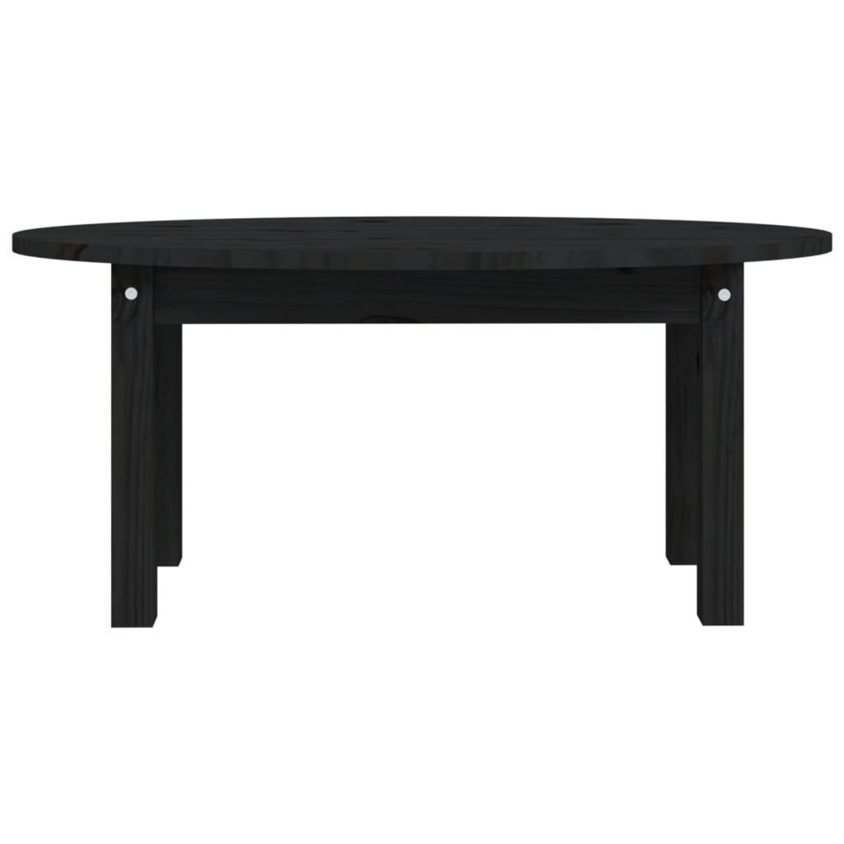 VIDAXL Table basse Noir 80x40x35 cm Bois massif de pin