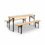 Voir la diapositive 1 : SWEEEK Table en bois 180cm avec 2 bancs – BAYONNE – Esprit brasserie. pliable. 6 personnes