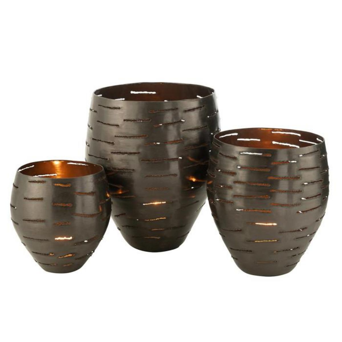 Paris Prix Lot de 3 Photophores en Métal  Wilburn  52cm Noir